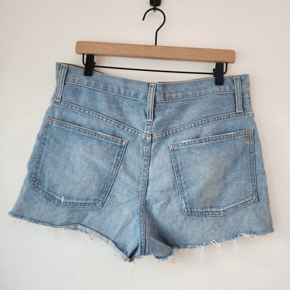 Madewell The Perfect Jean Short Medium Wash Denim Cut-Off Hem Women's 30 - Picture 2 of 8